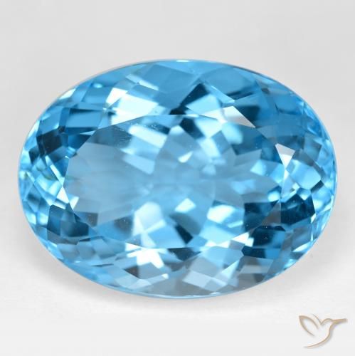 41.33ct Natural Azul Suizo Topacio, Ovalada, VVS-VS