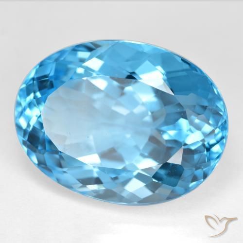 Topacio Azul Suizo natural de 41.33 ct, Ovalada, VVS-VS