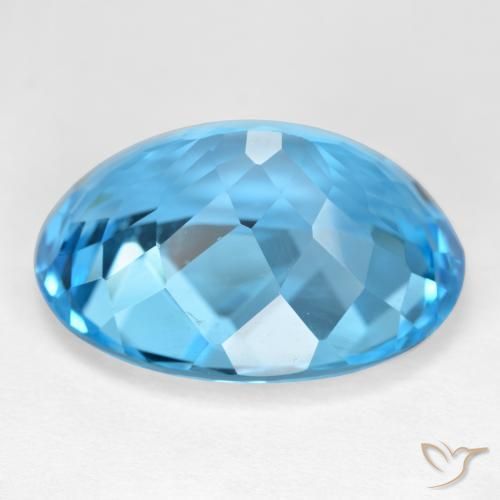 Topacio Azul Suizo natural de 41.33 ct, Ovalada, VVS-VS