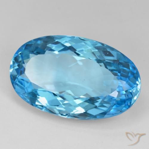 Topacio Azul Suizo natural de 40.56 ct, Ovalada, VVS-VS