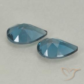 Gemas de Topacio Azul Londres natural de 1.47 ct, En forma de pera, VVS-VS