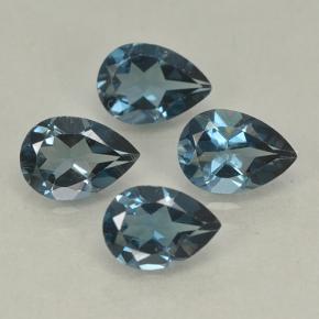 Gemas de topacio azul londres natural de 3,00 ct, en forma de pera, VVS-VS