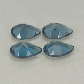 Gemas de topacio azul londres natural de 3,00 ct, en forma de pera, VVS-VS