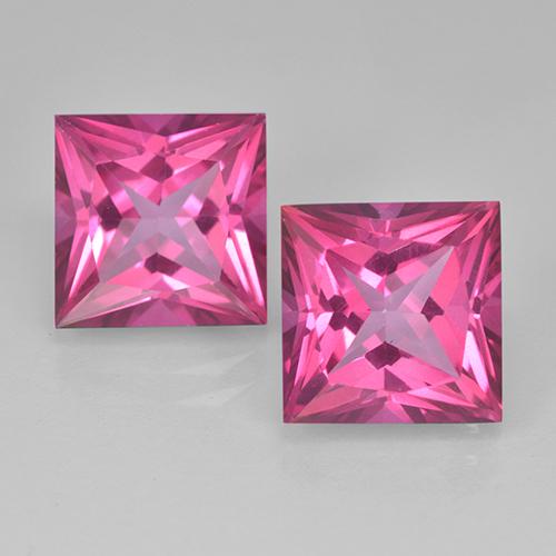 Gemas de Topacio Magenta intenso natural de 12.88 ct, Cuadrado, VVS-VS
