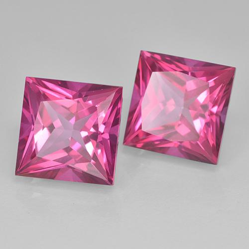 Gemas de Topacio Magenta intenso natural de 12.88 ct, Cuadrado, VVS-VS
