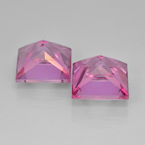 Gemas de Topacio Magenta intenso natural de 12.88 ct, Cuadrado, VVS-VS
