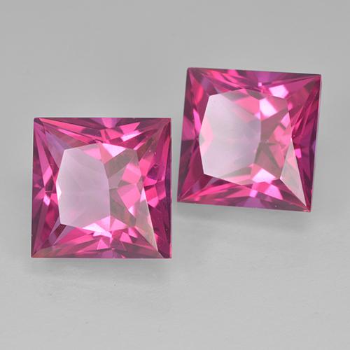 Gemas de Topacio Rosado intenso natural de 12.53 ct, Cuadrado, VVS-VS