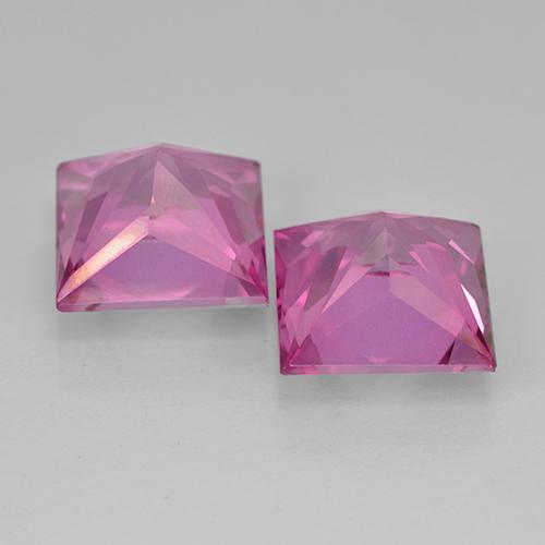 Gemas de Topacio Rosado intenso natural de 12.53 ct, Cuadrado, VVS-VS