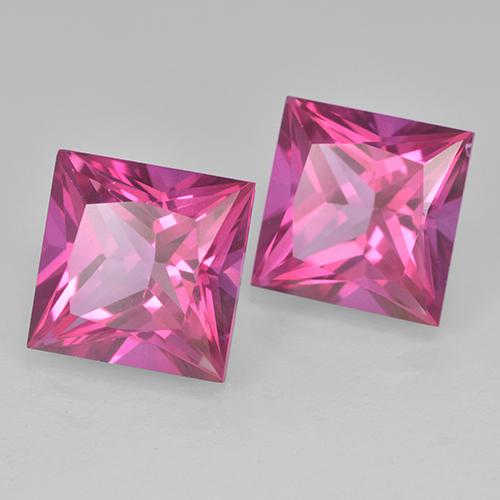 Gemas de Topacio Rosa oscuro natural de 12.52 ct, Cuadrado, VVS-VS