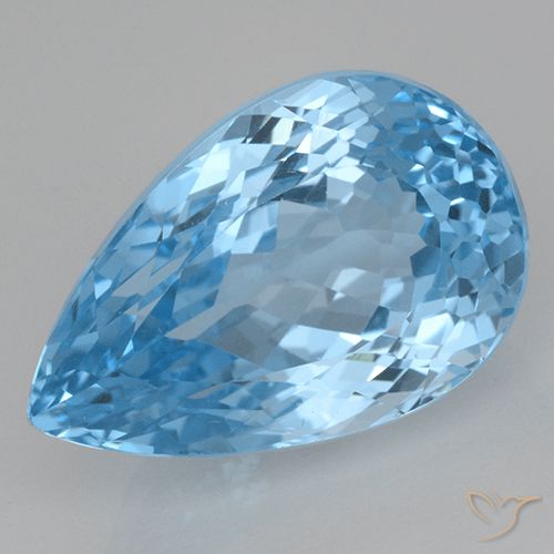 28.27ct Natural Azul Suizo Topacio, En forma de pera, VVS