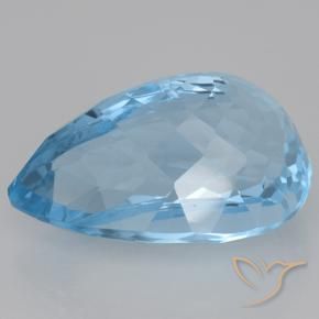Topacio Azul Suizo natural de 28.27 ct, En forma de pera, VVS
