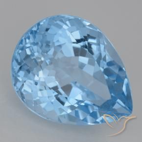 Topacio Azul Suizo natural de 22.77 ct, En forma de pera, VVS