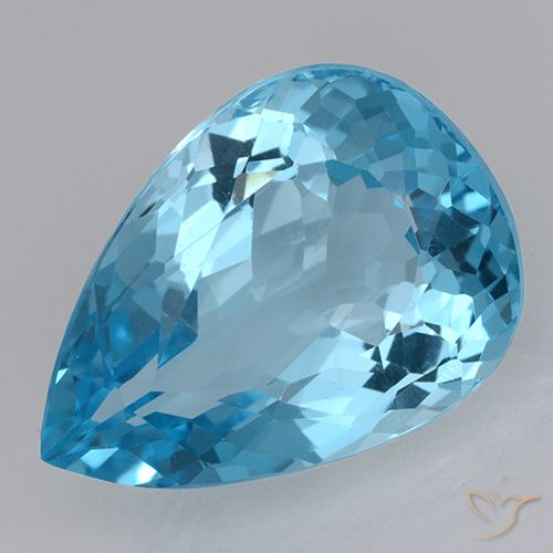 20.89ct Natural Azul Suizo Topacio, En forma de pera, VVS-VS