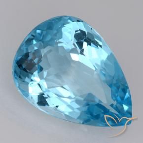 Topacio Azul Suizo natural de 20.89 ct, En forma de pera, VVS-VS