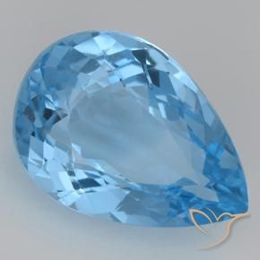 Topacio Azul Suizo natural de 21.47 ct, En forma de pera, VVS
