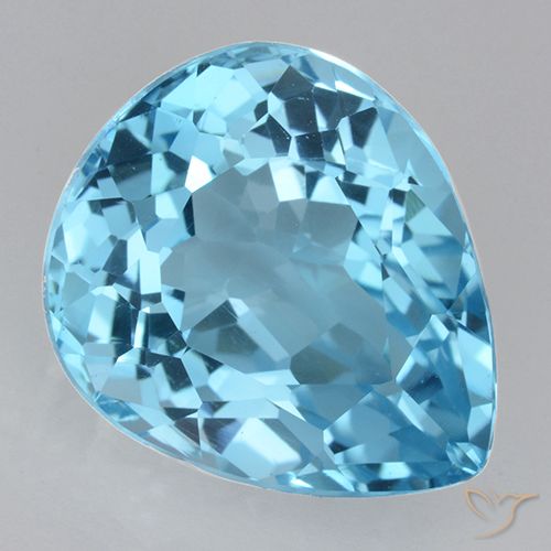21.97ct Natural Azul Suizo Topacio, En forma de pera, VVS