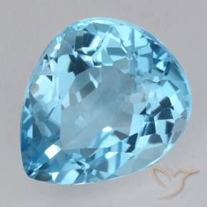 Topacio Azul Suizo natural de 21.97 ct, En forma de pera, VVS