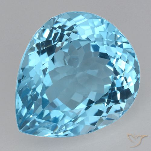 21.58ct Natural Azul Suizo Topacio, En forma de pera, VVS