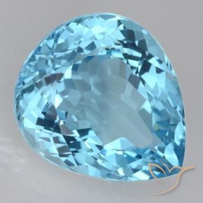 Topacio Azul Suizo natural de 21.58 ct, En forma de pera, VVS