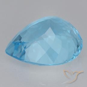 Topacio Azul Suizo natural de 21.58 ct, En forma de pera, VVS