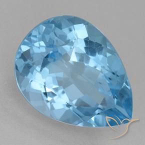 Topacio Azul Cielo natural de 15.12 ct, En forma de pera, VVS-VS