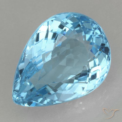 20.16ct Natural Azul Suizo Topacio, En forma de pera, VS