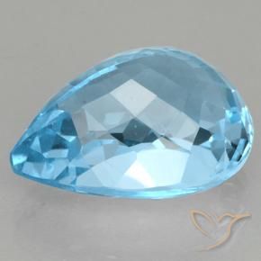 Topacio Azul Suizo natural de 20.16 ct, En forma de pera, VS