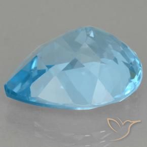 Topacio azul natural de 13,09 ct, en forma de pera, VVS-VS