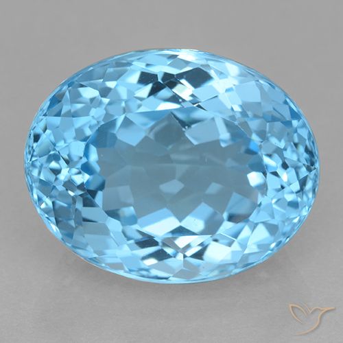 22.13ct Natural Azul Suizo Topacio, Ovalada, VVS