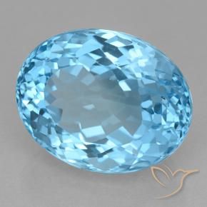Topacio Azul Suizo natural de 22.13 ct, Ovalada, VVS