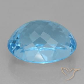 Topacio Azul Suizo natural de 22.13 ct, Ovalada, VVS