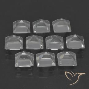 Gemas de Topacio Blanco claro natural de 8.36 ct, Cuadrado, VS