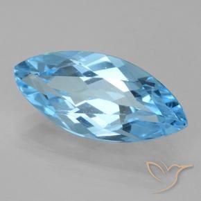 Topacio Azul Suizo natural de 3.63 ct, Marquesa, VVS