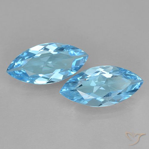 6.69ctw Natural Azul Suizo Topacio, Marquesa, VVS-VS