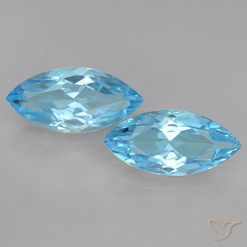 7.58ctw Natural Azul Suizo Topacio, Marquesa, VVS-VS