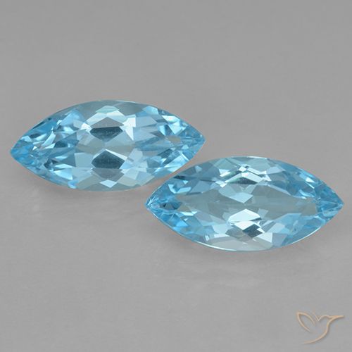 7.17ctw Natural Azul Suizo Topacio, Marquesa, VVS-VS