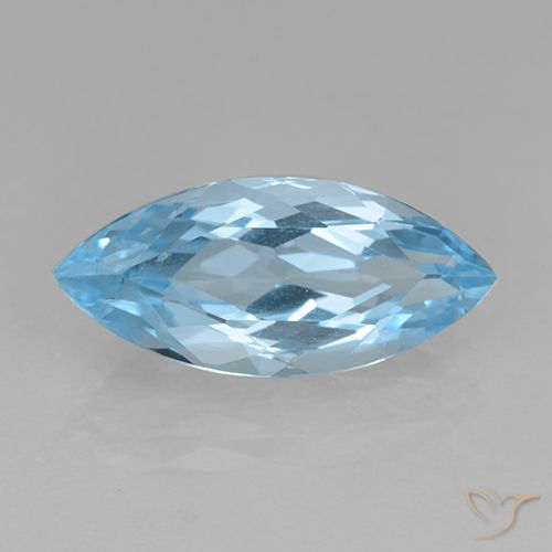 3.93ct Natural Azul Cielo Topacio, Marquesa, VVS