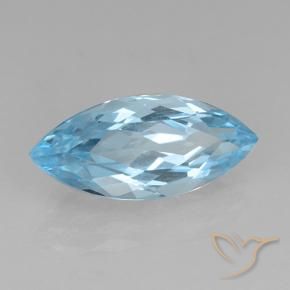 Topacio Azul Cielo natural de 3.93 ct, Marquesa, VVS