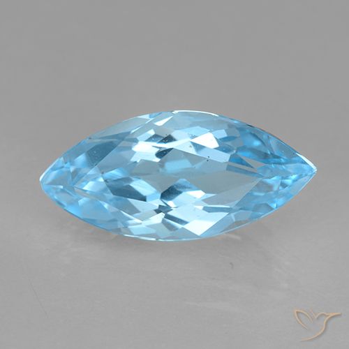 3.70ct Natural Azul Cielo Topacio, Marquesa, VVS