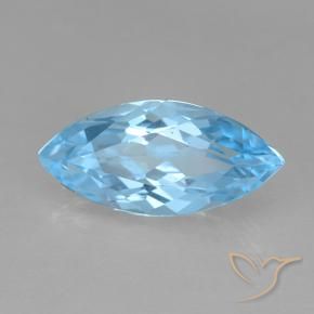 Topacio Azul Cielo natural de 3.70 ct, Marquesa, VVS