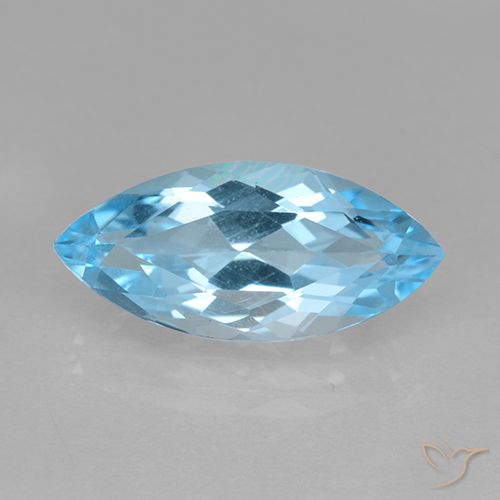 3.47ct Natural Azul Suizo Topacio, Marquesa, VVS