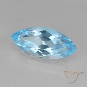 Topacio Azul Suizo natural de 3.47 ct, Marquesa, VVS
