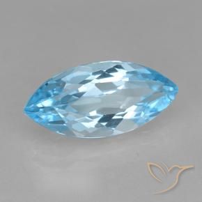 Topacio Azul Cielo natural de 3.82 ct, Marquesa, VVS-VS