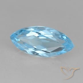 Topacio Azul Suizo natural de 3.54 ct, Marquesa, VVS-VS