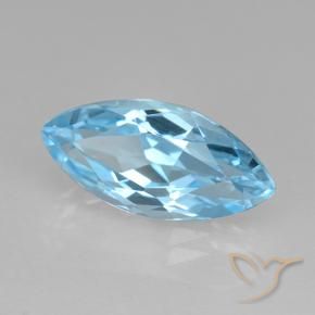 Topacio Azul Cielo natural de 4.01 ct, Marquesa, VVS-VS