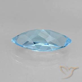Topacio Azul Cielo natural de 4.01 ct, Marquesa, VVS-VS