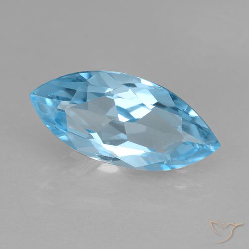 3.69ct Natural Azul Cielo Topacio, Marquesa, VVS-VS