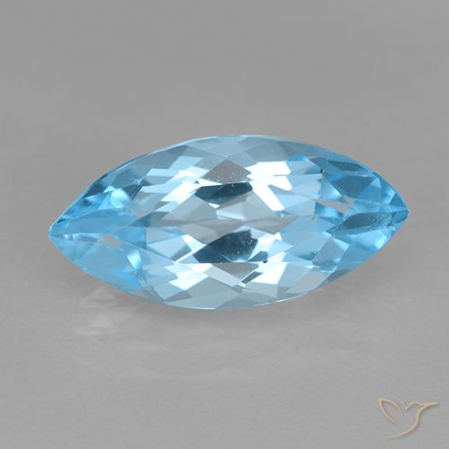 4.07ct Natural Azul Cielo Topacio, Marquesa, VVS-VS