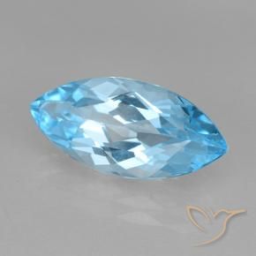 Topacio Azul Cielo natural de 4.07 ct, Marquesa, VVS-VS