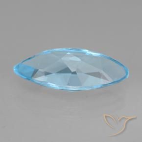 Topacio Azul Cielo natural de 4.07 ct, Marquesa, VVS-VS